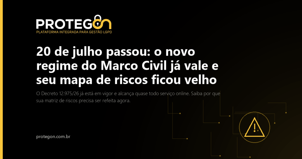 20 de julho passou: o novo regime do Marco Civil já vale e seu mapa de riscos ficou velho